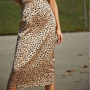 Animal print midi skirt